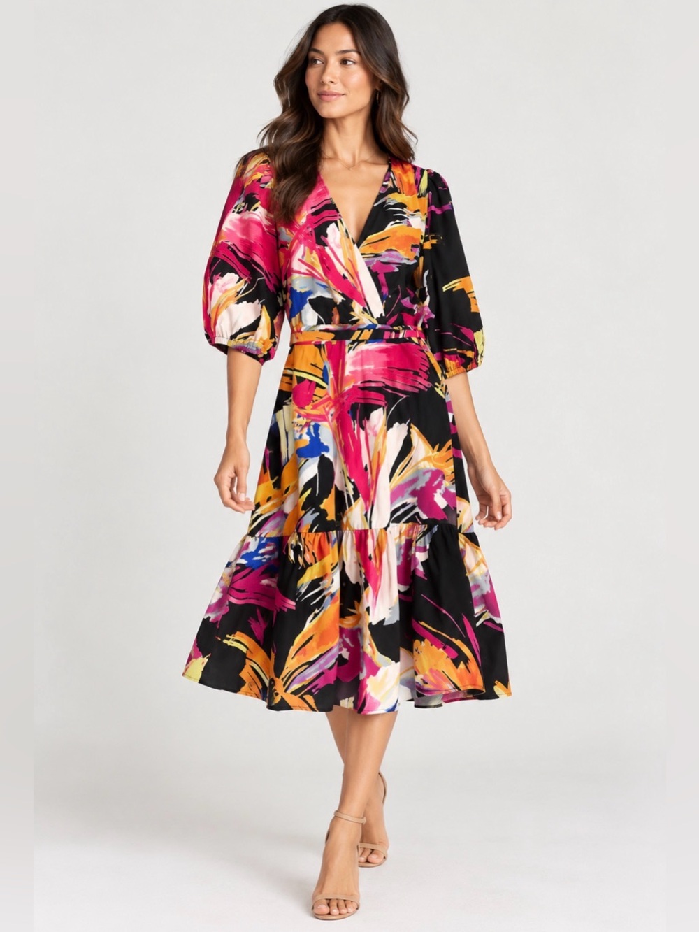 Ny&c black floral midi dress